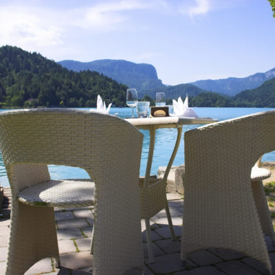 table for two near the lake