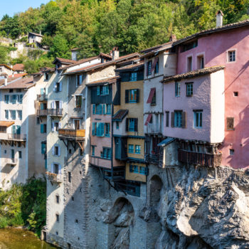 Pont en Royans, a charming picturesque medieval village in the Vercors national park near the Isere valley, Rhone-Alpes, Southeastern France