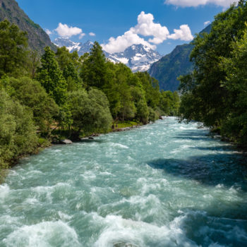 Ecrins National Park: The Severaisse river in Summer. Valgaudemar Valley, Hautes-Alpes (French Alps). France